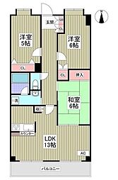メゾンスカイデェラヴィ 3LDKの間取図画像