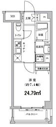 JR横浜線 八王子みなみ野駅 徒歩9分の賃貸マンション 3階1Kの間取り