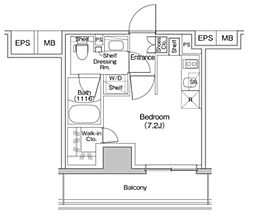 ザ・パークハビオ川口 9階ワンルームの間取り