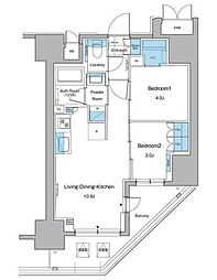 ルフォンプログレ秋葉原マークス 10階2LDKの間取り