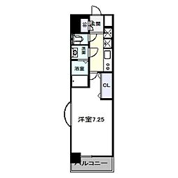 LUXEなかもず 1Kの間取図画像
