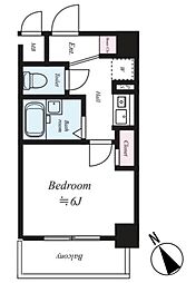 プレール代々木公園 4階1Kの間取り