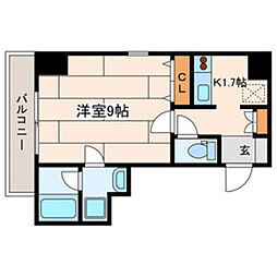 WESTCOURT川崎大師 1Kの間取図画像