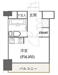 シティコープ上野広徳 ワンルームの間取図画像