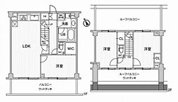 六本木デュープレックスエムズ 2LDKの間取図画像