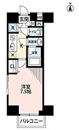 メイクスデザイン町屋 7階1Kの間取り