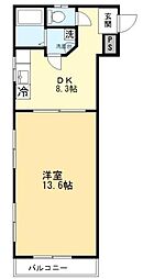 近藤ビル 3階1DKの間取り