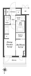 アイフラット文京本駒込 1DKの間取図画像