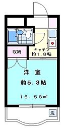 ベルサイユ池上No.3 1Kの間取図画像