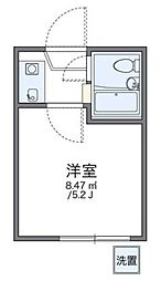 レオパレス南台第3 1階1Kの間取り