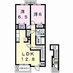 ルミエル穴師 2LDKの間取図画像