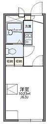 レオパレスコア 2階1Kの間取り