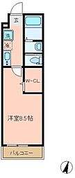 ベスト川口 1Kの間取図画像