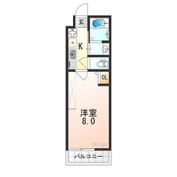 アークリード太秦 2階1Kの間取り