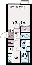 練馬区中村2丁目マンション 1Kの間取図画像