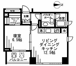 プライムアーバン四谷外苑東 1LDKの間取図画像