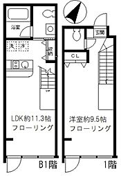 グランアセット月島 1LDKの間取図画像