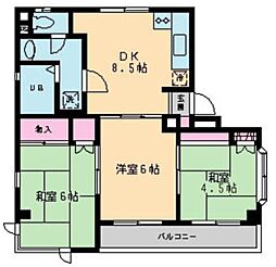 ランドマーク平田 3階3DKの間取り