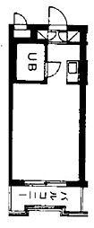 ユースフル目白 4階ワンルームの間取り