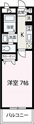 タウンコートII 3階1Kの間取り