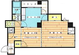 メゾン醍醐 3階2DKの間取り