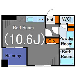 二子玉川YP 3階ワンルームの間取り