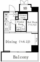 高円寺クロスオーバー 3階1DKの間取り