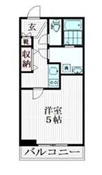 THECLASSOMORIRESIDENCE 1Kの間取図画像