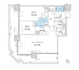 パークシティ柏の葉キャンパスザ・ゲートタワーウエスト 2LDKの間取図画像