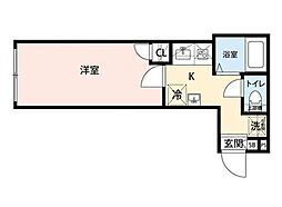 グランクオール中村橋 2階1Kの間取り