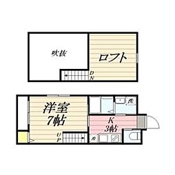 グランパーク城南イースト 1Kの間取図画像