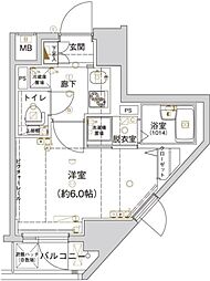 ハーモニーレジデンス御茶ノ水 5階1Kの間取り