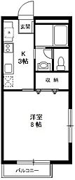アベニュー2203 1Kの間取図画像