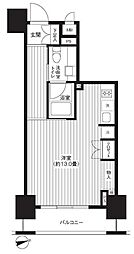 レジディア新御徒町 15階ワンルームの間取り