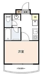 エスパル汐見 3階1Kの間取り