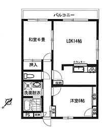 ルアンベル上庭 2LDKの間取図画像