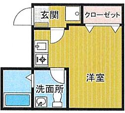 rapa千葉椿森 4階ワンルームの間取り
