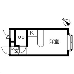 JR東北本線 東大宮駅 徒歩5分の賃貸アパート 2階ワンルームの間取り