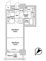 コンフォリア三田イースト 13階1DKの間取り