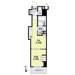 JR総武線 中野駅 徒歩5分の賃貸マンション 2階1DKの間取り