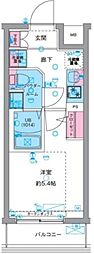 ジェノヴィア天王台 305 1Kの間取図画像