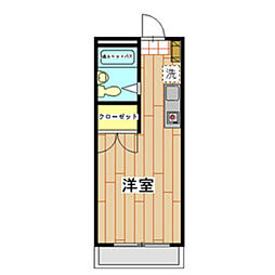 レジデンス小川 1Kの間取図画像