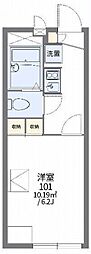 レオパレスOHYATO1 1Kの間取図画像