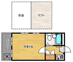 キャッスル勝田台 1Kの間取図画像