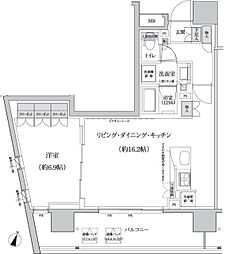 パークハビオ渋谷本町レジデンス 7階1LDKの間取り