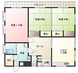 ハイムネモト 3LDKの間取図画像