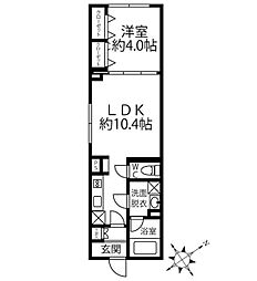 クリオ ラモード水天宮前 4階1LDKの間取り