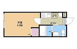 メゾン・ド・ユー古淵 2階1Kの間取り