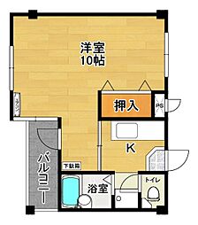 メゾンキャンパス2 1Kの間取図画像