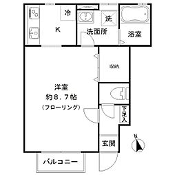 メゾンオトヌ 1Kの間取図画像